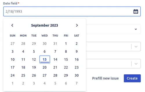 Date variable with a calendar picker in a Jira template, date template variable