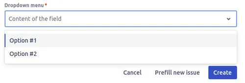 Dropdown variable with predefined options in a Jira template, dropdown template variable
