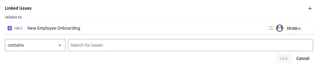 Issue links defined between issues in a Jira template, preserving issue links in templates